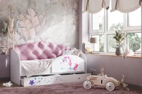 Детская кровать Звездочка, розовый